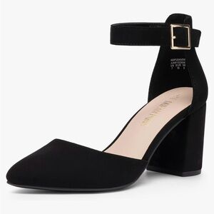 Matte black, size 10 strappy party heels. 3 inch heel. Worn once. Like new!